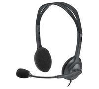 Logitech H111 - Auriculares estéreo analógicos de 3,5 mm con micrófono de Boom, Color Negro
