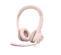 Logitech H390 Auriculares con Cable y Supresión de Ruido funciona con Chromebook Rosas
