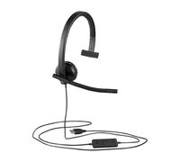 Logitech H570e Auriculares con Cable, Auricular Mono con Micrófono con Supresión