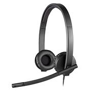 Logitech H570e Auriculares con Cable, Auriculares Estéreo con Micrófono con Supresión de Ruido, USB, Controles Integrados con Botón de Silencio, Indicador Led, PC/Mac/Portátil, Negro