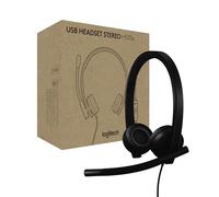 Logitech H570e, auriculares con micrófono USB para PC y Mac, auriculares con cable USB-A con sonido estéreo, micrófonos con cancelación de ruido, Certificado para Microsoft Teams, negro