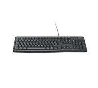 Logitech K120 Teclado con Cable para Windows | Teclado estándar resistente a salpicaduras, USB Plug-and-Play, PC/Portátil, QWERTY Español - Negro