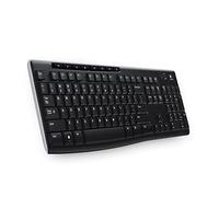 Logitech K270 Teclado Inalámbrico para Windows, 2,4 GHz con Receptor USB Unifying, 8 Teclas Programables, Batería 24 Meses, Disposición Checa, color Negro