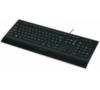 Logitech K280e Pro Teclado con Cable para Windows, Linux, Chrome, Disposición QWERTZ Alemán, Negro