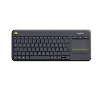 Logitech K400 Plus Teclado Inalámbrico con Touchpad para Televisores, Disposición QWERTZ Alemán, Negro