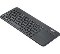 Logitech K400 Plus Teclado Inalámbrico con Touchpad para Televisores Conectados a PC, Teclas Especiales Multi-Media, Windows, Android, Ordenador/Tablet, Disposición QWERTY Checo, Negro