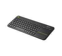 Logitech K400 Plus Teclado Inalámbrico con Touchpad para Televisores Conectados a PC, Teclas Especiales Multi-Media, Windows, Android, Ordenador/Tablet, Disposición QWERTY Checo, Negro