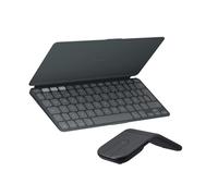 Logitech Keys-To-Go 2 y Mobi Fold: Teclado Fino con Tapa y ratón Plegable, Ligero, portátil, Bluetooth, para PC con Windows, Mac, Android, Chromebook y iPad, ESP QWERTY - Grafito