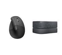 Logitech Lift Ratón Ergonómico Vertical, Inalámbrico, Bluetooth o receptor Logi Bolt USB, clics Silenciosos, 4 botones, ERGO K860 Teclado inalámbrico, ergonómico - Teclado partido,QWERTY ESP - Grafito