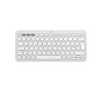 Logitech Llaves de Guijarros 2 K380s, QWERTY Diseño internacional de EE. UU., Blanco