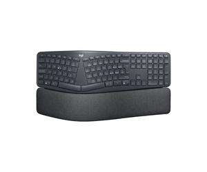 Logitech Logitech ERGO K860 Teclado ergonómico inalámbrico con forma curvada que reduce 25% la curvatura de la muñeca y ofrece 54% más soporte, garantizando