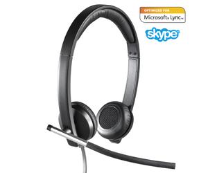 Logitech Logitech H650e Duo Auricular PC, estéreo con indicador de uso en el casco.