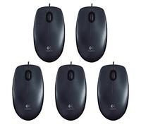 Logitech M100 - Ratón con cable (5 unidades), color negro