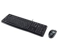 Logitech MK120 Combo con Teclado y Ratón con Cable para Windows | Disposición QWERTY US Internacional - Negro