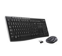 Logitech MK270 - Teclado (RF inalámbrico, PC/Server, Hogar, Negro, Resistente al Agua, 10m)