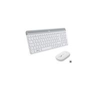 Logitech MK470 Slim Combo - Kit de ratón inalámbrico con Teclado Compacto con 12 atajos FN, Uso Mano Derecha e Izquierda, Distancia de Uso de 10 m, silenciador, Teclado Q Turco, Blanco