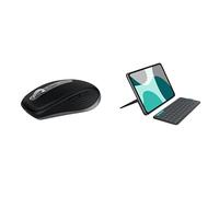 Logitech MX Anywhere 3S for Mac, ratón inalámbrico Compacto Bluetooth, Seguimiento de 8000 dpi, USB-C, Flip Folio, Funda con Teclado para iPad Pro (M4) y iPad Air de 11 Pulgadas (M2 y M3), QWERTY ESP