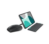 Logitech MX Anywhere 3S Ratón Inalámbrico Compacto + Flip Folio, Funda con Teclado para iPad Pro (M4) y iPad Air de 11 Pulgadas (M2 y M3) (5.ª generación, 2024), QWERTY Español - Grafito