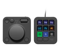 Logitech MX Creative Console, keypad programable con 9 Teclas LCD Personalizables y dial de Control para diseño gráfico, edición de vídeo, fotografía, Uso con Adobe, Zoom, Spotify - Grafito