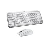 Logitech MX Keys Mini (Teclado) + MX Anywhere 3S (ratón inalámbrico) - Escritura fluida, Teclas retroiluminadas, Desplazamiento rápido, USB-C, Bluetooth, Compacto, QWERTY Español - Pale Grey
