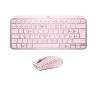 Logitech MX Keys Mini (Teclado) + MX Anywhere 3S (ratón inalámbrico) - Escritura fluida, Teclas retroiluminadas, Desplazamiento rápido, USB-C, Bluetooth, multisistema operativo, QWERTY Español - Rosa