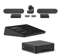 Logitech Pack sala grande Logitech Rally Plus & Tap + NUC i5 Solución completa con cámara, módulos de micrófono, tableta con pantalla táctil y mini PC NUC i5,