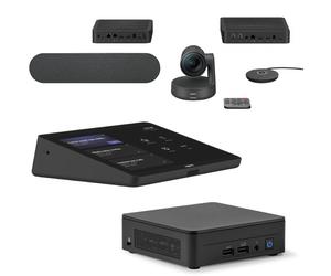 Logitech Pack sala mediana Logitech Rally & Tap + NUC i5 Solución completa con cámara, tableta táctil y mini PC NUC i5, para salas de tamaño medio que ejecutan