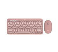 Logitech Pebble 2 Combo, Teclado y Mouse inalámbricos, silencioso y portátil, Personalizable, Logi Bolt, Bluetooth, Interruptor fácil para Windows, macOS, iPadOS, Cromo, Rosa Tonal
