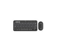 Logitech Pebble juego de 2 funciones multidispositivo, teclado Q turco inalámbrico silencioso y ratón - negro