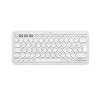 Logitech Pebble Keys 2 K380s Teclado Bluetooth Multidispositivo, Accesos Directos, Estilizado y Portátil, Easy-Switch, Windows, macOS, iPadOS, Android, ChromeOS, Disposición QWERTY Españo, Blanco