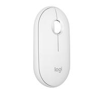 Logitech Pebble Mouse 2 M350s, estilizado ratón inalámbrico Bluetooth, Ligero, Personalizable, clics discretos, Easy-Switch, Windows, macOS, iPadOS, Android, ChromeOS - Blanco