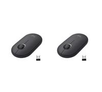 Logitech Pebble Ratón Inalámbrico, Bluetooth o 2,4 GHz con Receptor Unifying, Ratón con Clic Silencioso para Portátil/Notebook/PC/Mac/iPad OS/Chromebook - Negro (Paquete de 2)