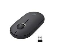 Logitech Pebble Ratón Inalámbrico - Negro | Bluetooth o 2,4 GHz con Receptor Unifying, Ratón con Clic Silencioso para Portátil/Notebook/PC/Mac/iPad OS/Chromebook