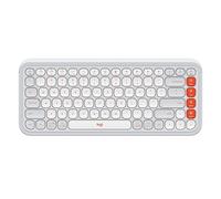 Logitech Pop Icon Keys Teclado inalámbrico Bluetooth, Escritura cómoda, Teclas programables, Cambio fácil Entre hasta 3 Dispositivos, para portátil, Tablet, PC - Blanco, QWERTZ