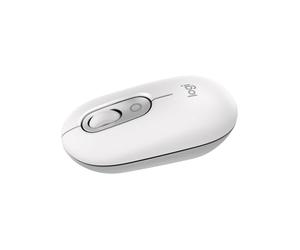 Logitech Pop Mouse, ratón inalámbrico Bluetooth Compacto y portátil | Botones programables, clics discretos, tecnología Easy-Switch para 3 dispositivos, para portátil, tablet y PC - Blanco