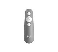 Logitech R500s, Dispositivo de Presentación Láser de Clase 1, Bluetooth y USB, para presentaciones, Compatibilidad Universal, Radio de acción de 20 m, Personalizable, Color Gris Claro