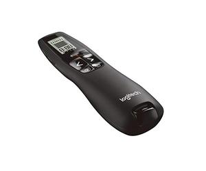 Logitech R700 Presentador Inalámbrico, 2.4 GHz con Nano-Receptor USB, Puntero Láser Digital Rojo, Distancia de 30 Metros, 6 Botones, Controles Intuitivos para Presentaciones, PC, Color Negro