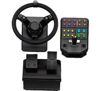 Logitech G Saitek Paquete de Equipo Pesado, Volante 900 Grados, +38 Botones Asignables, Dos Palancas Analógicas, USB, PC/Mac - Negro