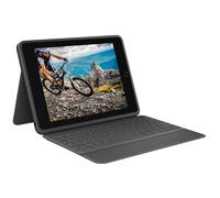 Logitech Rugged Folio para iPad (7.ª, 8.ª y 9.ª generación) Funda con teclado protectora, Disposición QWERTZ Alemán - Negro