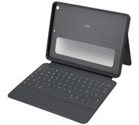 Logitech Rugged Folio para iPad (7.ª, 8.ª y 9.ª generación) Funda con teclado protectora, Disposición QWERTY Italiano - Negro