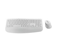 Logitech Signature Comfort Plus Combo MK880, combinación de teclado y ratón inalámbricos, teclado cómodo de tamaño completo reposamanos, clics silenciosos, Bluetooth,Windows,macOS, QWERTY ESP - Blanco