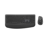 Logitech Signature Comfort Plus Combo MK880 para Empresas: Teclado y ratón inalámbricos de tamaño Completo con reposamanos, pulsaciones silenciosas, Receptor Seguro, Bluetooth, Windows/macOS