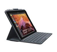 Logitech Slim Folio Funda para iPad con Teclado Bluetooth, iPad (A1893, A1954, A1822, A1823), 14 Teclas de Acceso Directo de iOS, Batería 4 Años, Disposición QWERTY UK, Negro