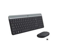 Logitech Slim Wireless Combo MK470 - Set Mouse e tastiera - Senza fili - 2.4 GHz - Nordico - Grafite