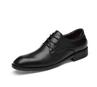 Logitech SYktcjgs Moda Oxford Shoes for Men Formal Shoes Lace Up Style PU Leather Leisure Business Round Toe (Hollow Opcional) (Color: Negro, Talla: 41 EU)