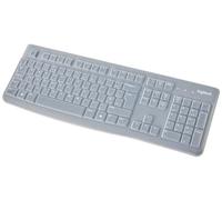 Logitech Teclado K120 para educación con cubierta de silicona, teclado con cable para Windows, USB Plug and Play, tamaño completo, resistente a derrames, barra espaciadora curvada, PC/portátil, diseño