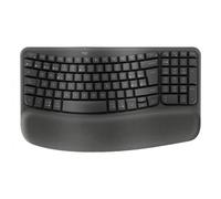 Logitech Wave Keys for Business, teclado ergonómico inalámbrico con reposamanos acolchado, tecnología Logi Bolt segura, Bluetooth, compatible, Windows/Mac/Chrome/Linux, Disposición QWERTY ESP, Grafito