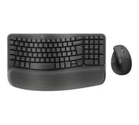 Logitech Wave Keys & Lift Vertical Mouse, con reposamanos Acolchado, Easy-Switch, Bluetooth, para múltiples Sistemas operativos, Windows/Mac