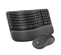 Logitech Wave Keys MK670 Combo, teclado ergonómico inalámbrico con firma M550 L ratón inalámbrico, cómodo de escribir natural, Bluetooth, teclas de logo, para sistema operativo múltiple, Windows/Mac
