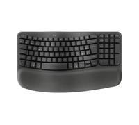 Logitech Wave Keys, teclado ergonómico inalámbrico con reposamuñecas acolchado, escritura cómoda, natural, Easy-Switch, Bluetooth, Logi Bolt, multisistema operativo, Windows/Mac,QWERTY Español-Grafito